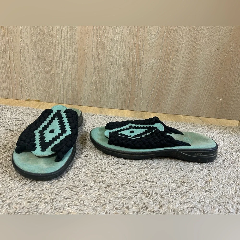 Chubasco Sandals Turquoise Unisex Aztec Summer Beach Black Outdoor Size 10 Men's